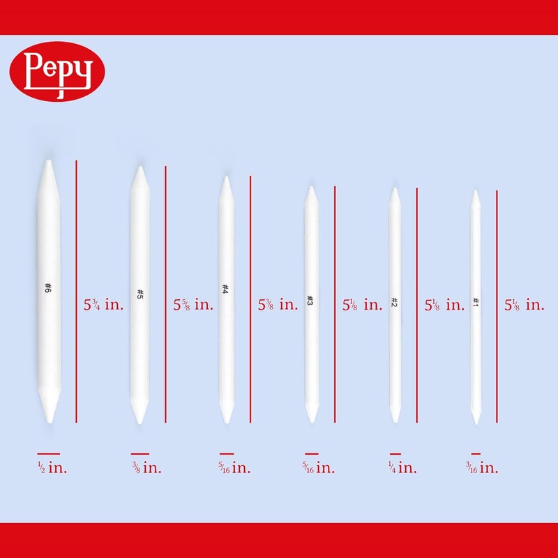 Pepy 6 PCS Blending Stumps for Drawing, Shading, Blending, Charcoal, Graphite, Colored Pencil, Pastel, Oil Pastel; Art Blenders for Paper Sketch Drawing - Image 2